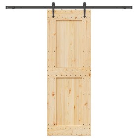 Puerta corredera con herrajes madera maciza de pino 80x210 cm by , Doors - Ref: Foro24-3332743, Price: 193,13 €, Discount: %