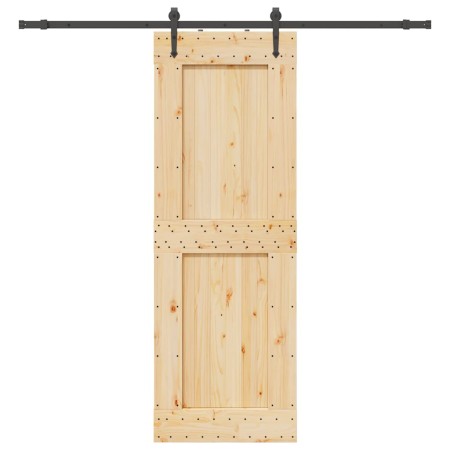 Puerta corredera con herrajes madera maciza de pino 80x210 cm von , Türen - Ref: Foro24-3332743, Preis: 211,99 €, Rabatt: %