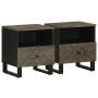 Mesitas de noche 2 uds madera maciza de mango negro 40x33x46 cm by , Nightstands - Ref: Foro24-4017691, Price: 112,09 €, Disc...