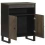 Aparador negro 60x33x75 cm madera maciza mango by , CD and DVD storage - Ref: Foro24-4017709, Price: 92,90 €, Discount: %