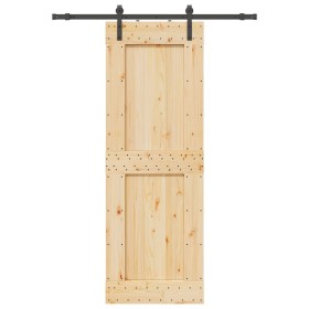 Puerta corredera con herrajes madera maciza de pino 80x210 cm by , Doors - Ref: Foro24-3332701, Price: 186,98 €, Discount: %