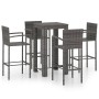 Garten-Barmöbel 5-tlg. PE-Rattan-Armlehne grau von vidaXL, Gartensets - Ref: Foro24-3064809, Preis: 354,83 €, Rabatt: %