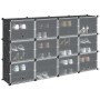Estantería de cubos con 12 compartimentos y puertas PP negro by , Shoe racks and shoe organizers - Ref: Foro24-4019578, Price...