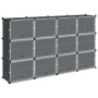 Estantería de cubos con 12 compartimentos y puertas PP negro by , Shoe racks and shoe organizers - Ref: Foro24-4019578, Price...