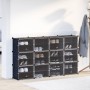 Estantería de cubos con 12 compartimentos y puertas PP negro by , Shoe racks and shoe organizers - Ref: Foro24-4019578, Price...