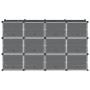 Estantería de cubos con 12 compartimentos y puertas PP negro by , Shoe racks and shoe organizers - Ref: Foro24-4019578, Price...