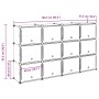 Estantería de cubos con 12 compartimentos y puertas PP negro by , Shoe racks and shoe organizers - Ref: Foro24-4019578, Price...