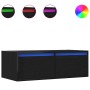 Mueble de TV con luces LED roble negro 75x35,5x25 cm von , TV-Möbel - Ref: Foro24-860230, Preis: 73,06 €, Rabatt: %