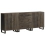 Aparadores 3 piezas madera maciza mango negro 60x33x75 cm von , Schließfächer und Lagerschränke - Ref: Foro24-3309999, Preis:...