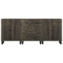 Aparadores 3 piezas madera maciza mango negro 60x33x75 cm von , Schließfächer und Lagerschränke - Ref: Foro24-3309999, Preis:...