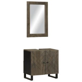 Conjunto de muebles de baño 2 piezas madera maciza mango negro de , Muebles de baño - Ref: Foro24-3310000, Precio: 136,34 €, ...