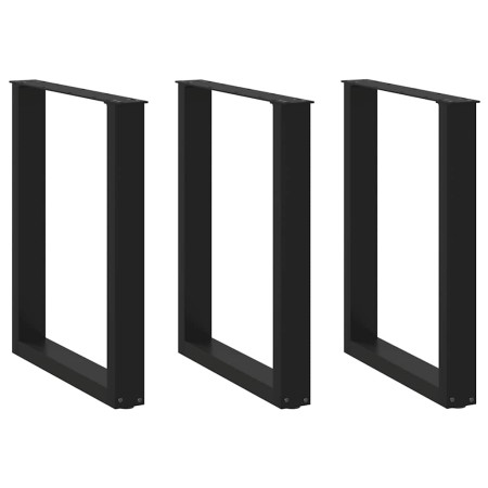 Patas para mesa centro forma U 3 uds acero negro 70x(72-73) cm de , Patas para mesas - Ref: Foro24-4013200, Precio: 100,19 €,...