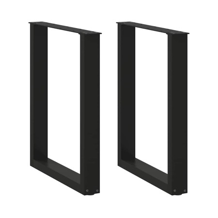 Patas para mesa centro forma U 2 uds acero negro 70x(72-73) cm de , Patas para mesas - Ref: Foro24-4013184, Precio: 81,07 €, ...