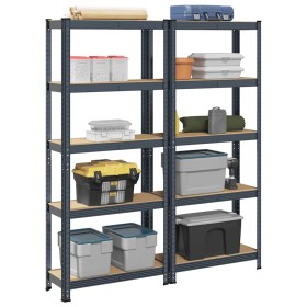 Estante almacenaje 5 niveles 2 uds acero y madera contrachapada von , Industrieregale - Ref: Foro24-3307588, Preis: 82,67 €, ...