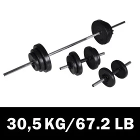 Barbell set + 2 dumbbells 30.5kg by vidaXL, free weight - Ref: Foro24-90377, Price: 92,36 €, Discount: %