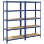 Estanterías de 5 baldas 2 uds madera contrachapada y acero azul von , Industrieregale - Ref: Foro24-3307605, Preis: 114,41 €,...