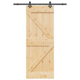 Puerta corredera con herrajes madera maciza de pino 80x210 cm von , Türen - Ref: Foro24-3332631, Preis: 212,10 €, Rabatt: %
