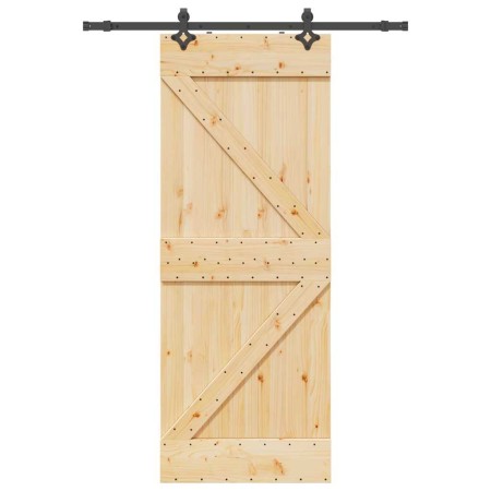Puerta corredera con herrajes madera maciza de pino 80x210 cm von , Türen - Ref: Foro24-3332631, Preis: 212,10 €, Rabatt: %