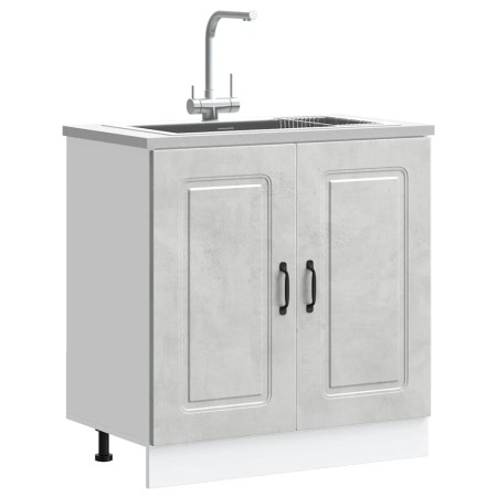 Mueble bajo para fregadero Kalmar gris hormigón 80x46x81,5 cm by , Kitchen cabinets - Ref: Foro24-853451, Price: 73,93 €, Dis...