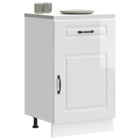 Mueble bajo cocina Kalmar madera ingeniería blanca alto brillo de , Armarios de cocina - Ref: Foro24-853479, Precio: 108,36 €...
