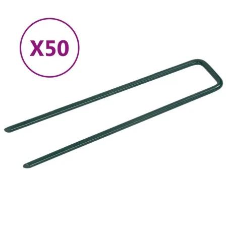 Clavos para césped artificial 50 piezas de hierro forma de U de vidaXL, Clavos - Ref: Foro24-315796, Precio: 20,06 €, Descuen...