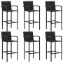 Garden table and high stools and cushions 7 pieces black PE rattan by vidaXL, Garden sets - Ref: Foro24-3064846, Price: 519,0...