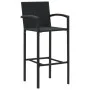 Garden table and high stools and cushions 7 pieces black PE rattan by vidaXL, Garden sets - Ref: Foro24-3064846, Price: 519,0...