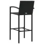 Garden table and high stools and cushions 7 pieces black PE rattan by vidaXL, Garden sets - Ref: Foro24-3064846, Price: 519,0...