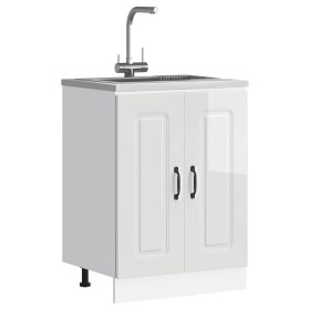 Mueble bajo para fregadero Kalmar blanco brillo 60x46x81,5 cm von , Küchenschränke - Ref: Foro24-853439, Preis: 86,83 €, Raba...