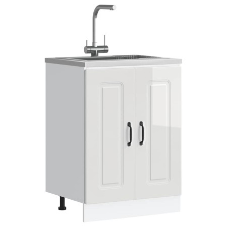 Mueble bajo para fregadero Kalmar blanco brillo 60x46x81,5 cm von , Küchenschränke - Ref: Foro24-853439, Preis: 86,83 €, Raba...