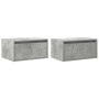Mesitas de noche de pared con luces LED 2 uds gris hormigón von , TV-Möbel - Ref: Foro24-860218, Preis: 93,46 €, Rabatt: %