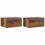 Mesitas de noche de pared luces LED 2 unidades madera antigua von , TV-Möbel - Ref: Foro24-860226, Preis: 103,64 €, Rabatt: %