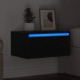 Mesita de noche de pared con luces LED roble negro von , TV-Möbel - Ref: Foro24-860213, Preis: 57,26 €, Rabatt: %