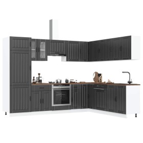 Mueble de cocina Lucca negra 14 piezas madera contrachapada by , Kitchen cabinets - Ref: Foro24-3314982, Price: 1,00 €, Disco...