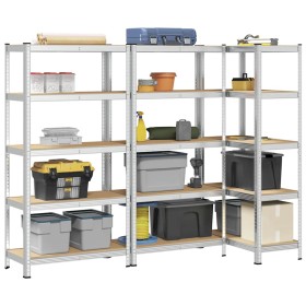 Estanterías resistentes 5 niveles 3 uds contrachapada y acero von , Industrieregale - Ref: Foro24-3307597, Preis: 157,35 €, R...