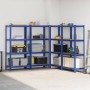 Estanterías de 4 baldas 4 uds madera contrachapada y acero azul von , Industrieregale - Ref: Foro24-3307581, Preis: 133,54 €,...