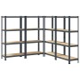 Estante almacenaje 4 niveles 4 uds acero y madera contrachapada von , Industrieregale - Ref: Foro24-3307583, Preis: 124,24 €,...