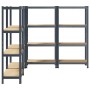 Estante almacenaje 4 niveles 4 uds acero y madera contrachapada von , Industrieregale - Ref: Foro24-3307583, Preis: 124,24 €,...