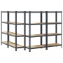 Estante almacenaje 4 niveles 4 uds acero y madera contrachapada von , Industrieregale - Ref: Foro24-3307583, Preis: 124,24 €,...