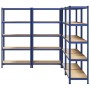 Estanterías de 5 baldas 4 uds madera contrachapada y acero azul by , Industrial shelving - Ref: Foro24-3307607, Price: 225,96...