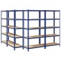 Estanterías de 5 baldas 4 uds madera contrachapada y acero azul by , Industrial shelving - Ref: Foro24-3307607, Price: 225,96...