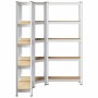 Juego de 3estantes 5niveles acero plateado y madera industrial von , Industrieregale - Ref: Foro24-3307618, Preis: 115,40 €, ...