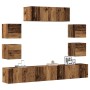 Conjunto de mueble de TV 7 piezas montado la pared madera vieja von , TV-Möbel - Ref: Foro24-3329015, Preis: 239,30 €, Rabatt: %
