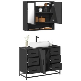 Juego de muebles de baño 2 pzas madera contrachapada negro von , Badezimmermöbel - Ref: Foro24-3300930, Preis: 194,92 €, Raba...