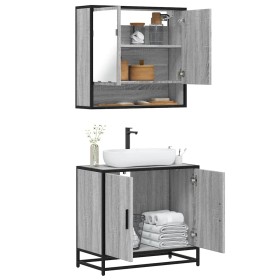 Set de muebles de baño 2 pzas madera contrachapada gris sonoma de , Muebles de baño - Ref: Foro24-3300918, Precio: 140,18 €, ...
