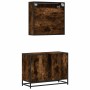 Set de muebles baño 2 pzas madera contrachapada roble ahumado von , Badezimmermöbel - Ref: Foro24-3300932, Preis: 199,31 €, R...