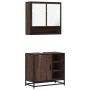 Set de muebles baño 2 pzas madera contrachapada marrón roble von , Badezimmermöbel - Ref: Foro24-3300939, Preis: 151,54 €, Ra...