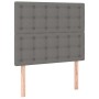 Cama box spring con colchón tela gris oscuro 90x200 cm
