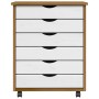Cajonera con ruedas MOSS madera maciza pino marrón miel by , Lockers and storage cabinets - Ref: Foro24-4015785, Price: 119,8...