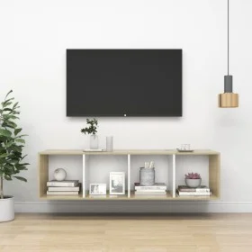 TV wall unit made of white oak plywood, measuring 37x37x142.5cm. by vidaXL, TV Furniture - Ref: Foro24-805494, Price: 65,44 €...